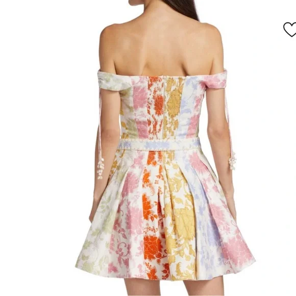 Zimmermann Multicolor Off-Shoulder Mini Dress 3 - Picture 2 of 11